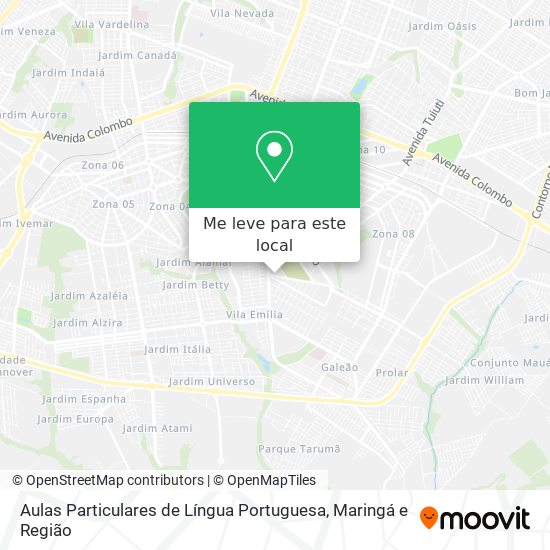 Aulas Particulares de Língua Portuguesa mapa
