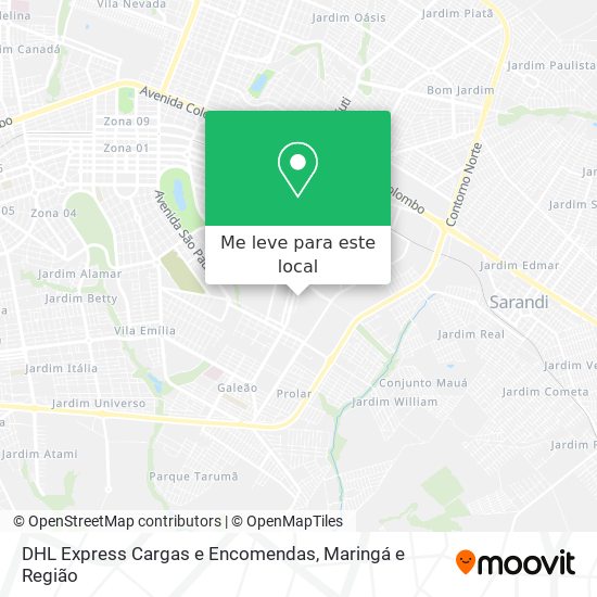 DHL Express Cargas e Encomendas mapa