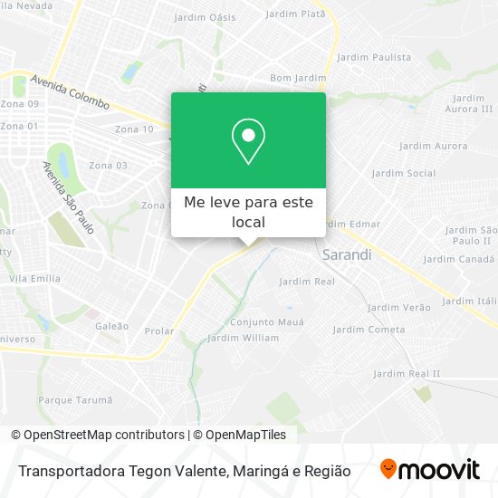 Transportadora Tegon Valente mapa