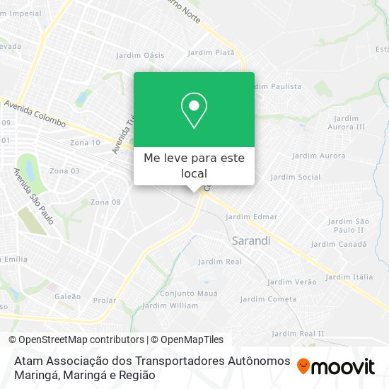 Atam Associação dos Transportadores Autônomos Maringá mapa