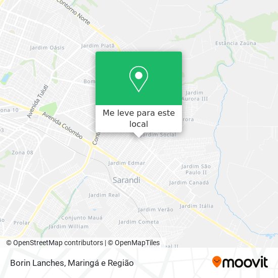 Borin Lanches mapa