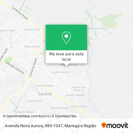 Avenida Nova Aurora, 989-1047 mapa
