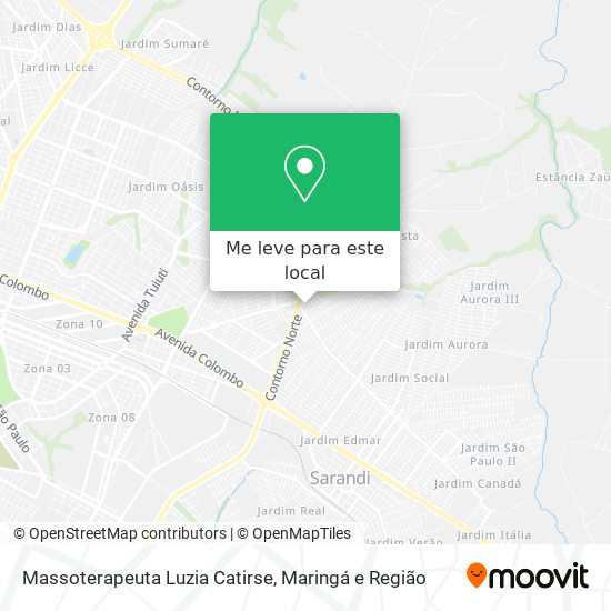 Massoterapeuta Luzia Catirse mapa