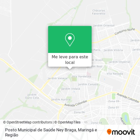 Posto Municipal de Saúde Ney Braga mapa