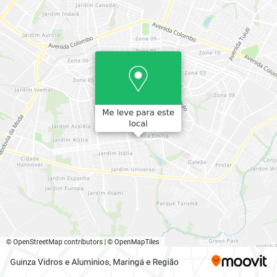 Guinza Vidros e Aluminios mapa