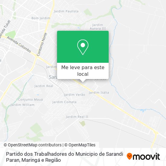 Partido dos Trabalhadores do Municipio de Sarandi Paran mapa