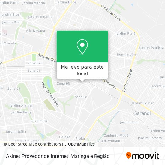 Akinet Provedor de Internet mapa