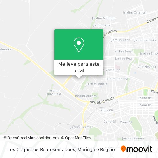 Tres Coqueiros Representacoes mapa