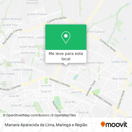 Mariana Aparecida de Lima mapa
