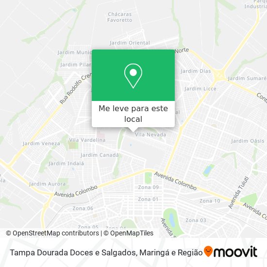 Tampa Dourada Doces e Salgados mapa