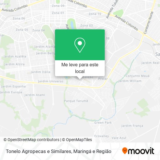 Tonelo Agropecas e Similares mapa