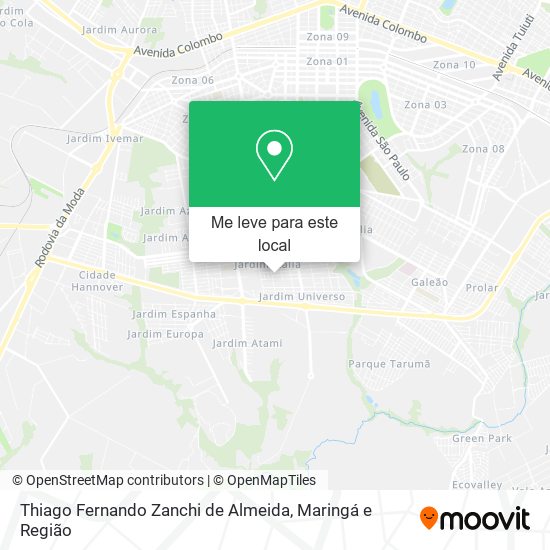 Thiago Fernando Zanchi de Almeida mapa