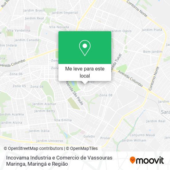 Incovama Industria e Comercio de Vassouras Maringa mapa