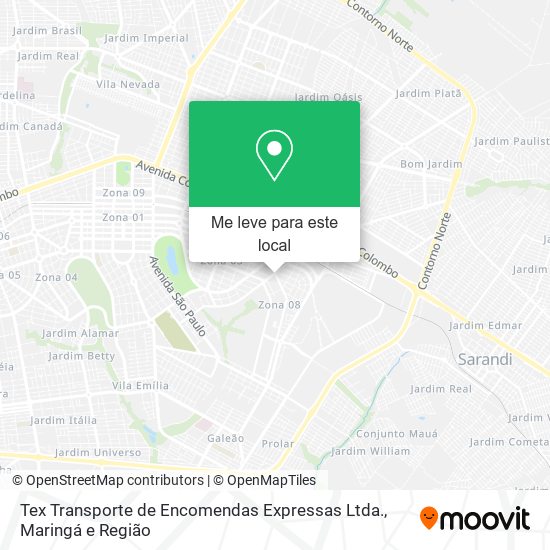 Tex Transporte de Encomendas Expressas Ltda. mapa