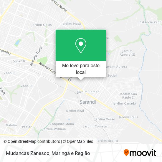 Mudancas Zanesco mapa