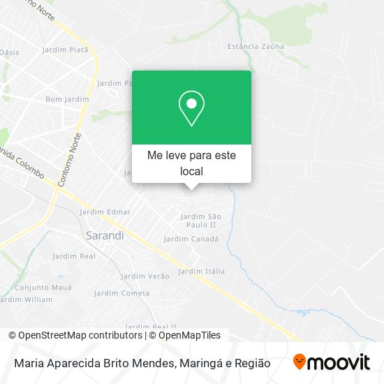 Maria Aparecida Brito Mendes mapa