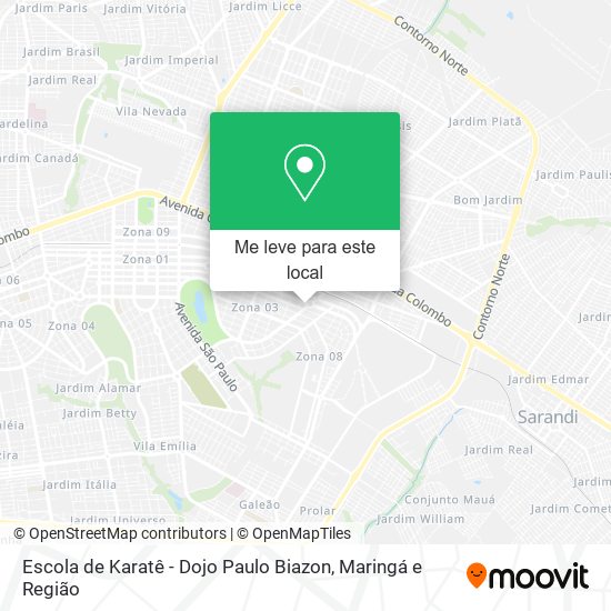 Escola de Karatê - Dojo Paulo Biazon mapa