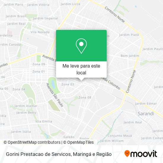 Gorini Prestacao de Servicos mapa