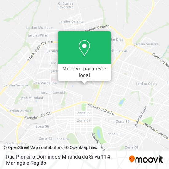 Rua Pioneiro Domingos Miranda da Silva 114 mapa