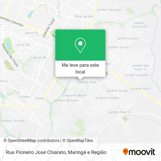 Rua Pioneiro José Chiarato mapa