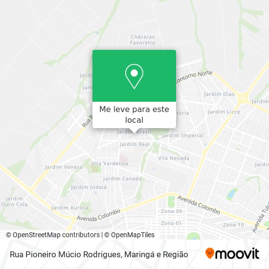 Rua Pioneiro Múcio Rodrigues mapa