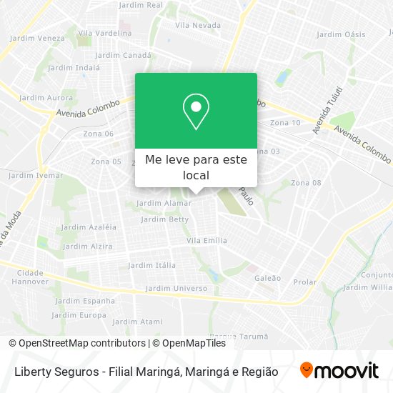 Liberty Seguros - Filial Maringá mapa