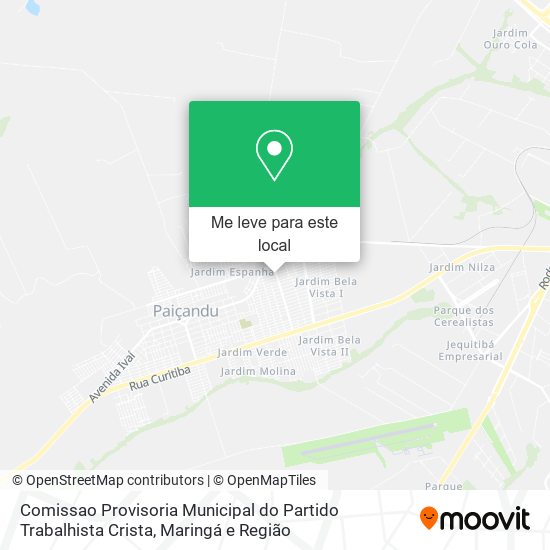 Comissao Provisoria Municipal do Partido Trabalhista Crista mapa