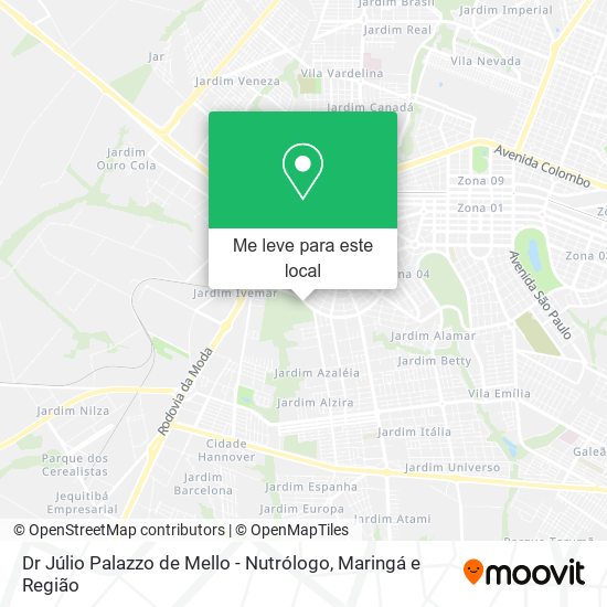 Dr Júlio Palazzo de Mello - Nutrólogo mapa