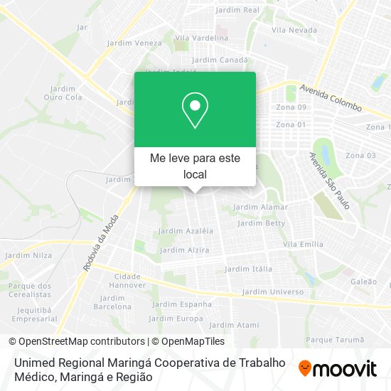 Unimed Regional Maringá Cooperativa de Trabalho Médico mapa