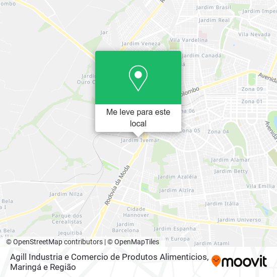 Agill Industria e Comercio de Produtos Alimenticios mapa