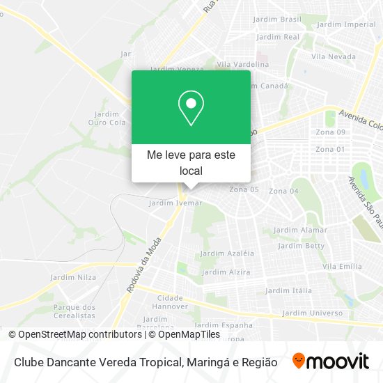 Clube Dancante Vereda Tropical mapa