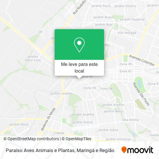 Paraíso Aves Animais e Plantas mapa