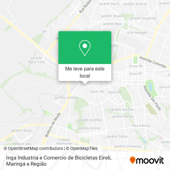 Inga Industria e Comercio de Bicicletas Eireli mapa