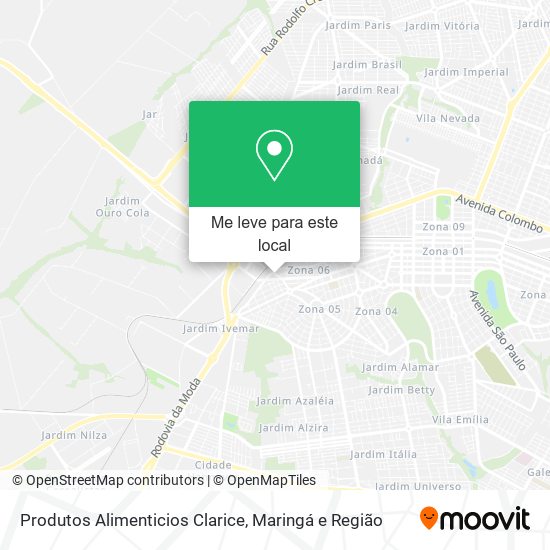 Produtos Alimenticios Clarice mapa