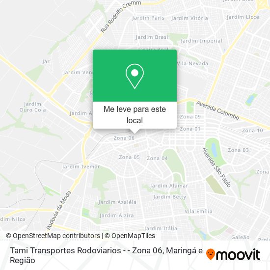 Tami Transportes Rodoviarios - - Zona 06 mapa