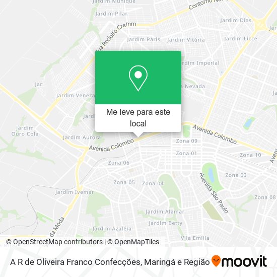 A R de Oliveira Franco Confecções mapa
