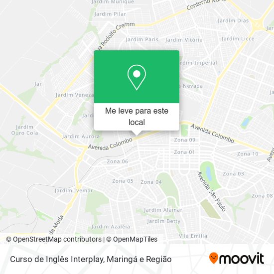 Curso de Inglês Interplay mapa