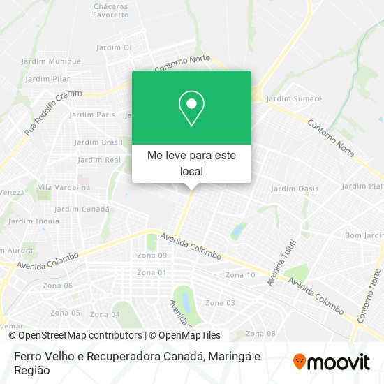 Ferro Velho e Recuperadora Canadá mapa