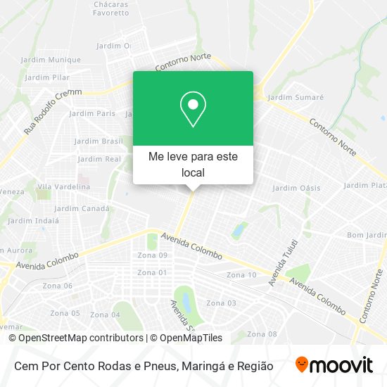 Cem Por Cento Rodas e Pneus mapa