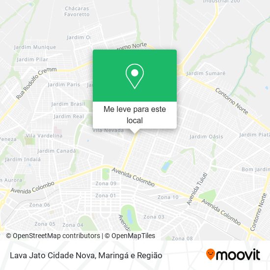 Lava Jato Cidade Nova mapa