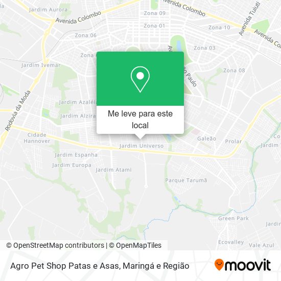 Agro Pet Shop Patas e Asas mapa