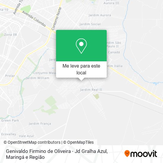 Genivaldo Firmino de Oliveira - Jd Gralha Azul mapa