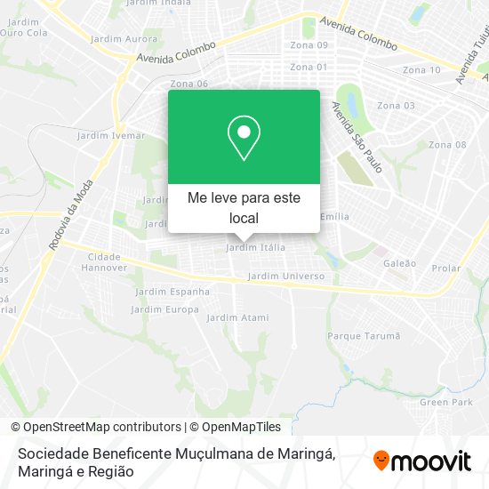 Sociedade Beneficente Muçulmana de Maringá mapa