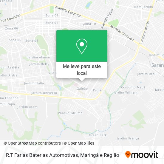 R.T Farias Baterias Automotivas mapa