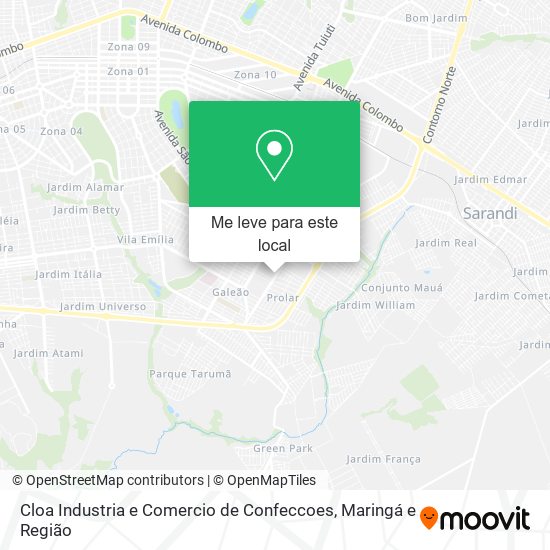 Cloa Industria e Comercio de Confeccoes mapa