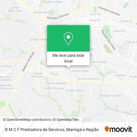 B M C F Prestadora de Servicos mapa