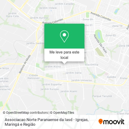 Associacao Norte Paranaense da Iasd - Igrejas mapa