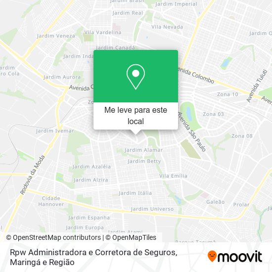 Rpw Administradora e Corretora de Seguros mapa