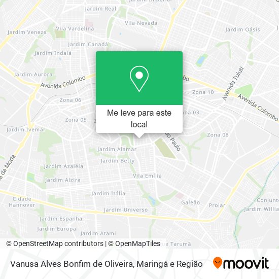 Vanusa Alves Bonfim de Oliveira mapa