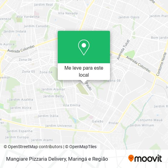 Mangiare Pizzaria Delivery mapa